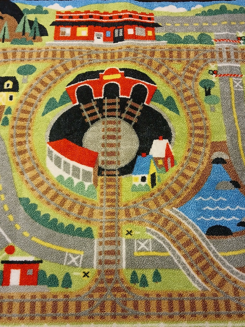 Melissa & Doug Round The Rails Train Rug #9554- Red, Blue, Green & Yellow